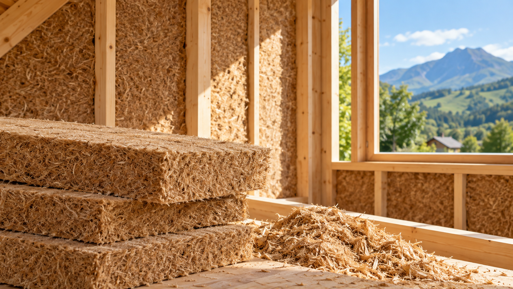 De l'isolation en fibre de bois.