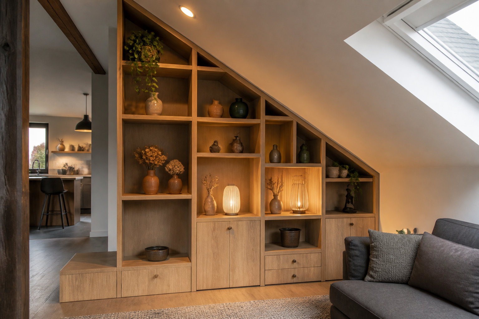Étagère en escalier : optimiser les volumes atypiques