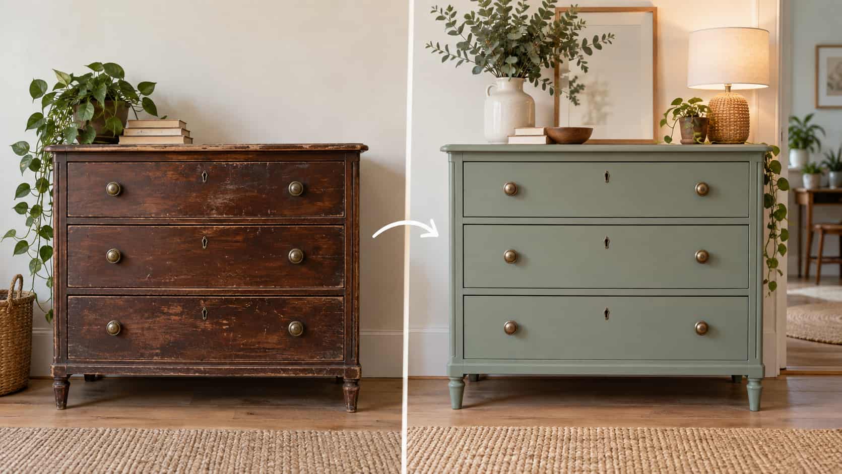 Le relooking d'un meuble ancien.